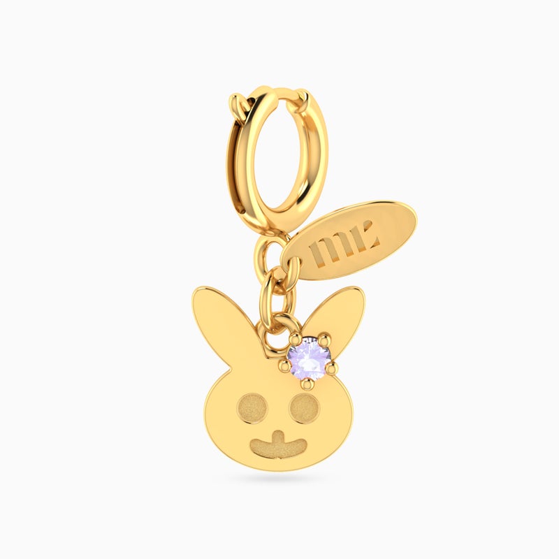 Miss L' by L'azurde Kids Rabbit Purple Stone Charm in 14K Gold - Image 1